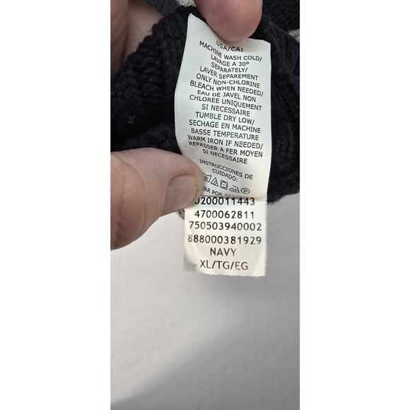 Ralph Lauren Chaps Sweater Men's Black Gary Stripe‎ Knit  1/4 zip XL pullover - Picture 5 of 8